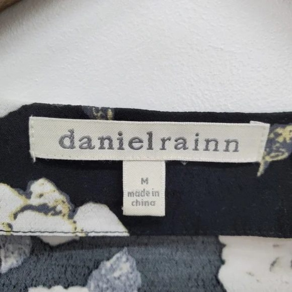 Daniel Rainn Floral‎ Chiffon Blouse Sheer Lightweight Long Sleeve Work Office M - Picture 5 of 14